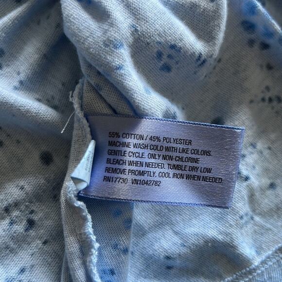 Mossimo Supply Co Size XS Blue Print Knit Top Blouse Y2K Vibe - Picture 9 of 9